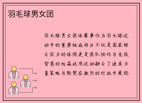 羽毛球男女团